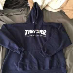 Hooded Navy Thrasher Sweatshirt